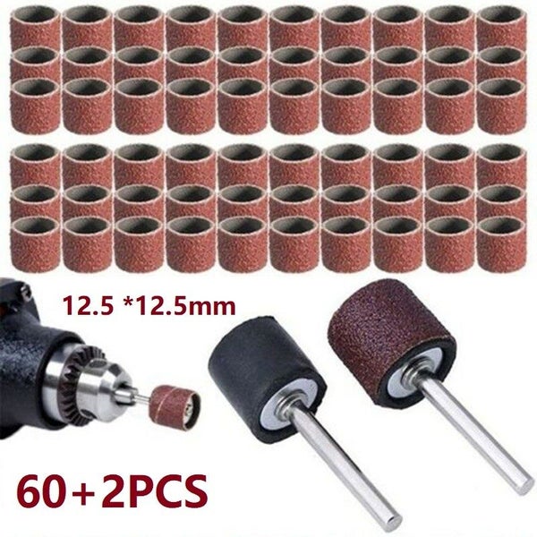 60 Pcs Polishing Head Sanding Head 12.5 *12.5mm 60- 600grit Sanding Carousel 1