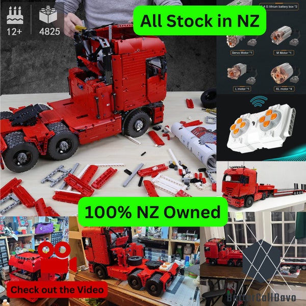Big Red Pneumatic Tractor Truck - 4825 pieces - MouldKing: Technical Carousel 1