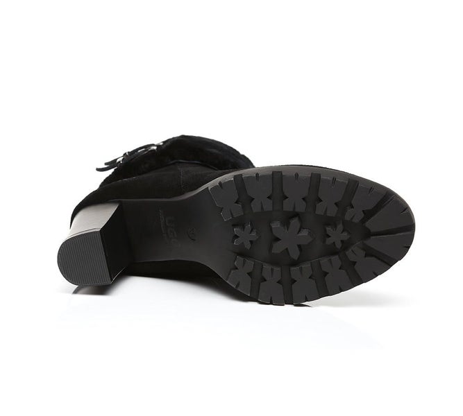 AUSTRALIAN SHEPHERD(R) UGG Women Shearling Zipper Heel Fashion Boots Candice Carousel 13