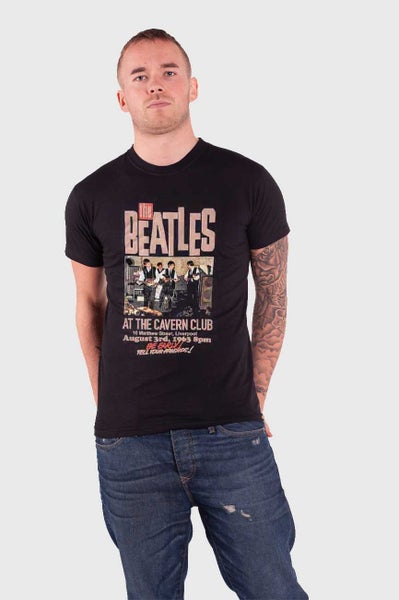 The Beatles T Shirt Cavern Club Live 63 new Official Mens Black Carousel 5
