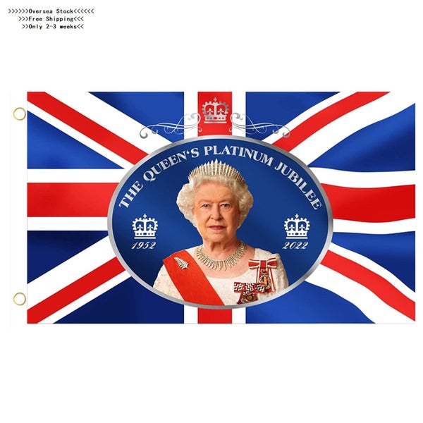 Queen Elizabeth Platinums Jubilee Flag 90x150cm Quality Polyester(NZ STOCK) Carousel 1
