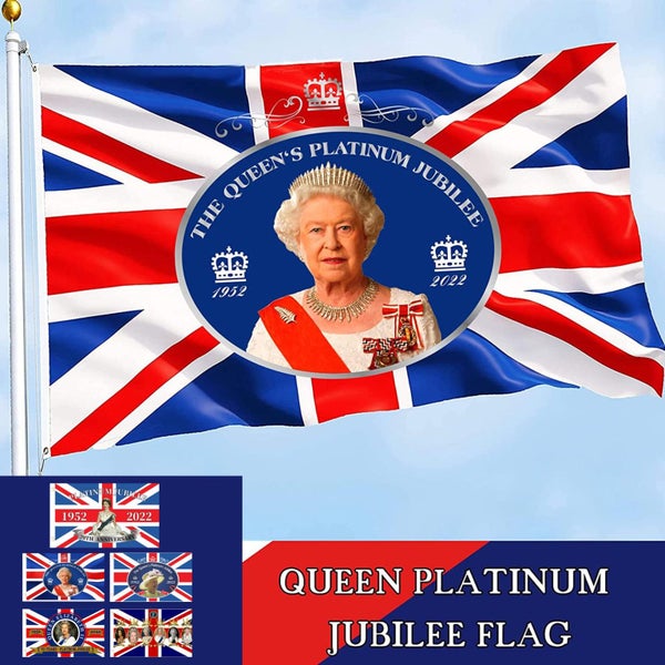 Queen Elizabeth Platinums Jubilee Flag 90x150cm Quality Polyester(NZ STOCK) Carousel 2