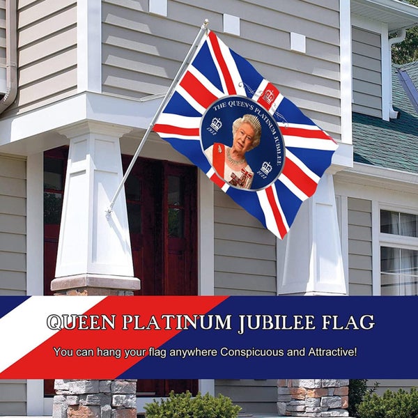 Queen Elizabeth Platinums Jubilee Flag 90x150cm Quality Polyester(NZ STOCK) Carousel 3