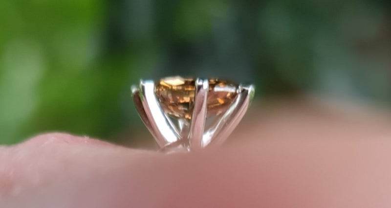 New incredible natural 1.7ct Cognac Diamond Engagement ring 14k white gold GIA Carousel 1