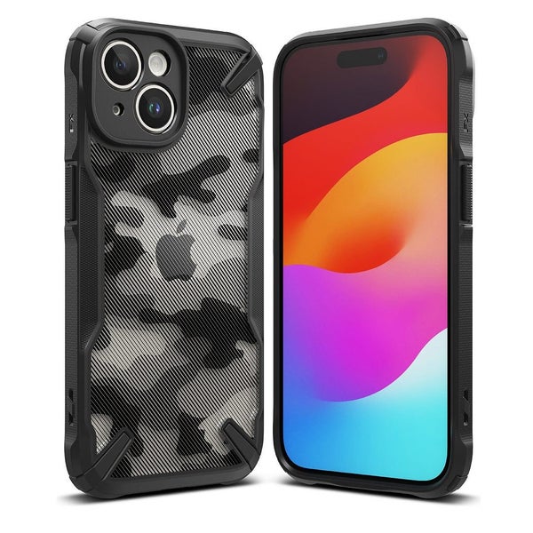iPhone 15 Plus Case 6.7" Fusion-X Camo-Black By Ringke Carousel 1