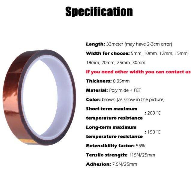 15mm Kapton Tape Heat Resistant Tape High Temperature Tape Carousel 3