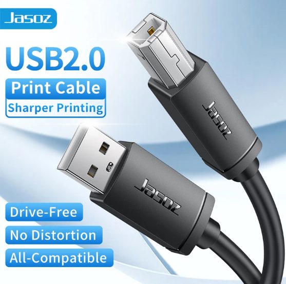 USB Printer Cable USB Type B Male to A Male USB 2.0 Cable - 2m Carousel 1