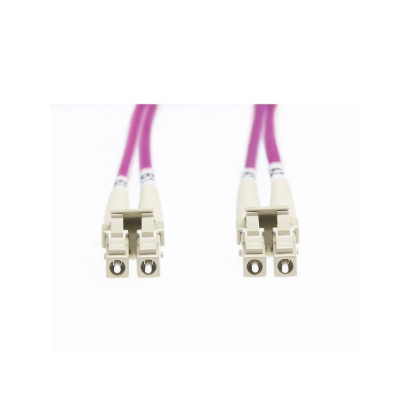 2M Lc Lc Om4 Multimode Fibre Optic Patch Cable Erika Violet Carousel 1