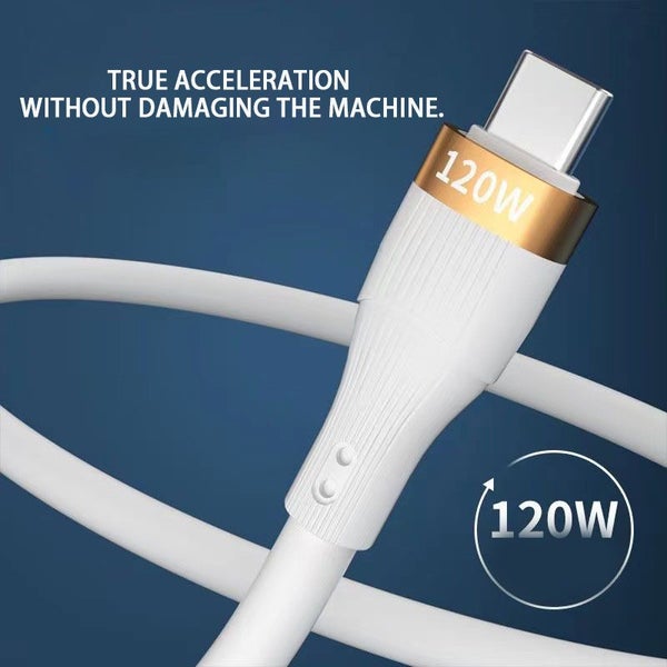 1PC 1.2m Data Line 120W Extra Thick 6A USB C Type C Cable Universal Carousel 7