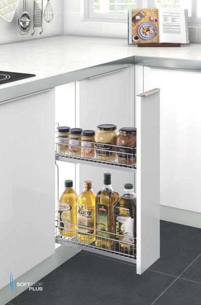 Melamine White - 200mm wide pull out Base cabinet Carousel 3