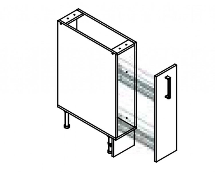 Melamine White - 200mm wide pull out Base cabinet Carousel 1