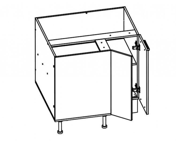 Base corner cabinet 900x800 - Melamine White Carousel 2