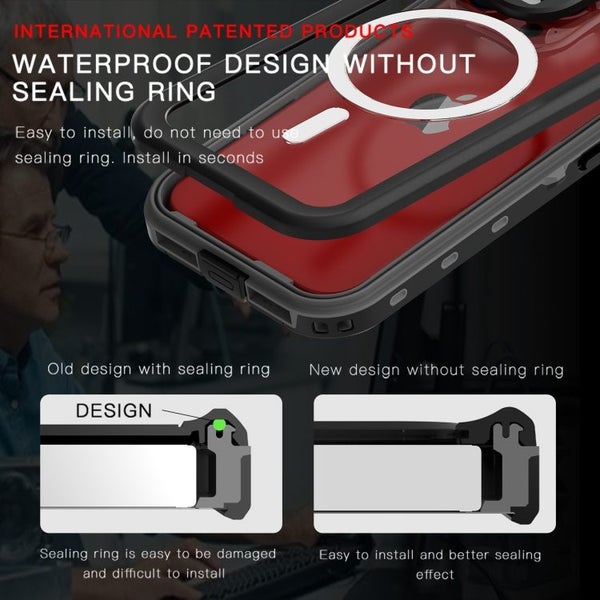 iPhone 15 Pro Max RedPepper Waterproof Lifeproof Rugged Magsafe Phone Case BLACK Carousel 2