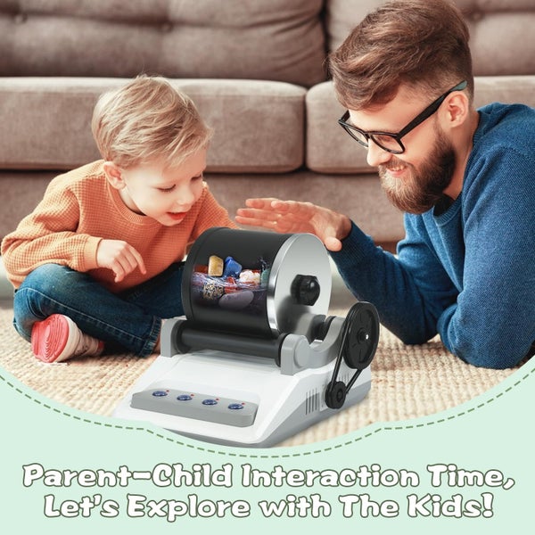 Rock Tumbler Kit, Rock Tumbling set, Gemstone Polisher - AC Power Carousel 2