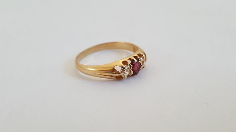 An Interesting Antique 18ct Gold Ruby & Old Cut Diamond Of Asian Origin Ring Carousel 2