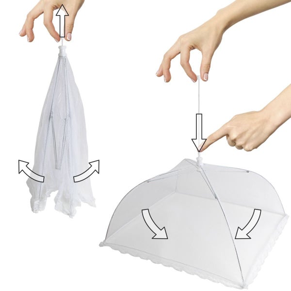 Reusable Pop-up Mesh Screen Dome Food Cover Tent Umbrella Net BBQ Table Fly Carousel 2