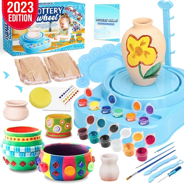 Complete Pottery Wheel and Painting Kit for Young Artists - AC Power Option! Carousel 2