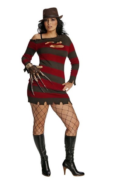 LICENSED ADULT WOMENS MISS FREDDY KRUEGER NIGHTMARE ON ELM ST HALLOWEEN COSTUME Carousel 1
