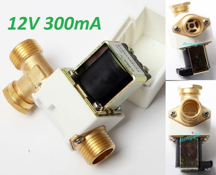 Water Solenoid Valve 1/2" Brass fittings NC 12V 24V or 230Vac options Carousel 1
