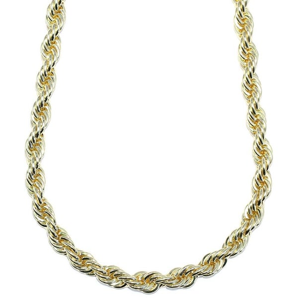 Gold Plated Rope Chain, Dookie Chain FILLED 8mm X 24 Inches Carousel 1
