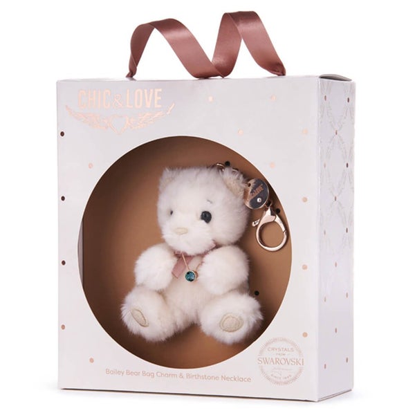 Chic & Love - Bailey Bear Bag Charm & Necklace March - Gift Set Carousel 1