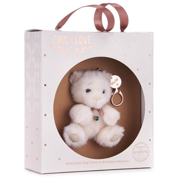 Chic & Love - Bailey Bear Bag Charm & Necklace March - Gift Set Carousel 2