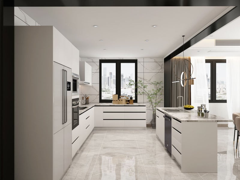 Modern Handle-less Flat Pack Kitchen – Acrylic White – Spacious & DIY-Friendly Carousel 2