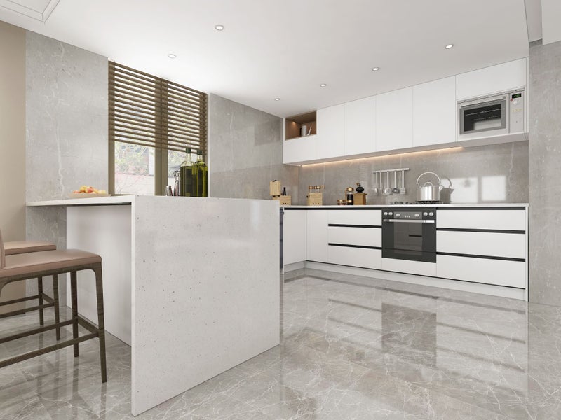 Premium White Matt Acrylic Flat Pack Kitchen – Modern, Durable & Easy to Install Carousel 1