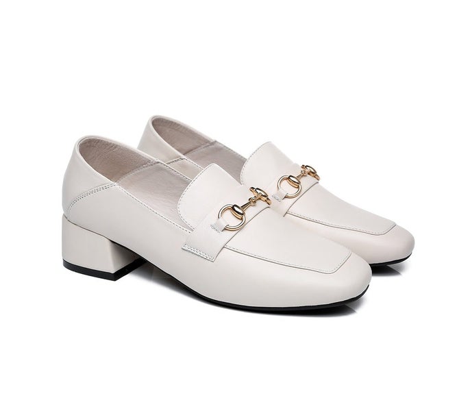 TARRAMARRA(R) Women Leather Buckle Low Block Heel Loafers Mia Carousel 1