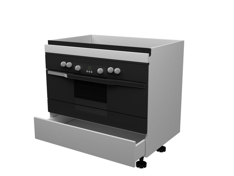 900mm Handless Base Oven Unit with Bottom Drawer | Flat Pack Cabinet Carousel 1
