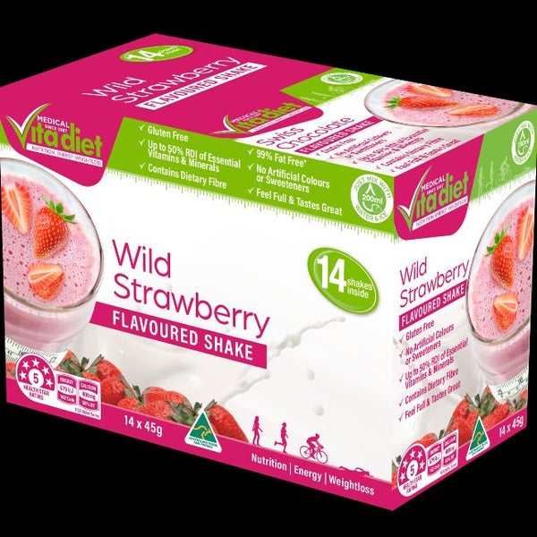 Vita Diet Wild Strawberry Shakes 14 Pack Carousel 1