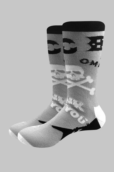 CBGB Socks Omfug Logos new Official Unisex Grey Ankle (UK SIZE 7 - 11) Carousel 5