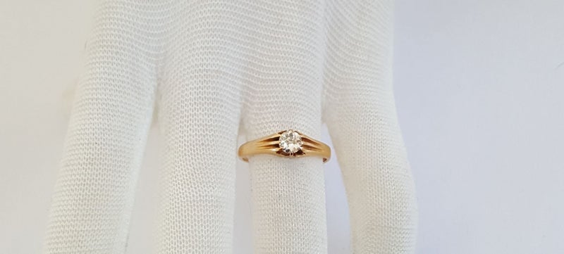 18ct Gold Edwardian 0.50 CT Old European Cut High Clarity Diamond Solitaire Ring Carousel 10