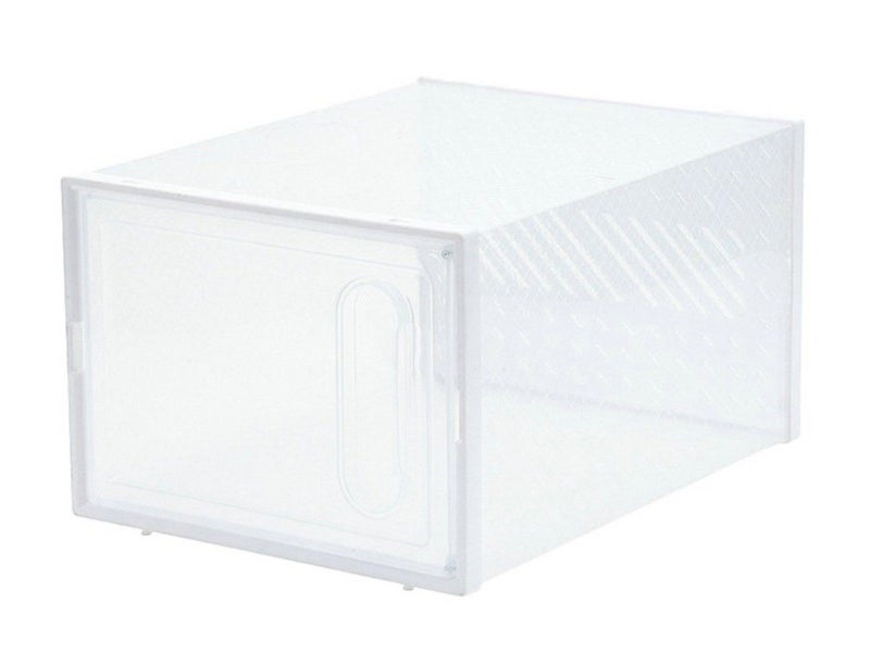 4Pcs Stackable Clear Shoe Boxes with Magnetic Door Sneaker Storage Box - White Carousel 5