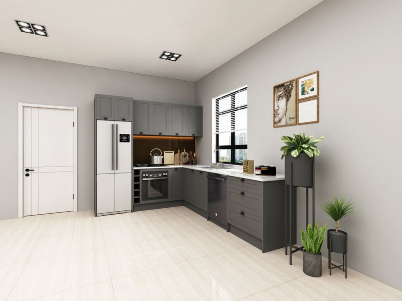 Complete Shaker style kitchen cabinets and Engineered stone Benchtops (GREY) Carousel 2