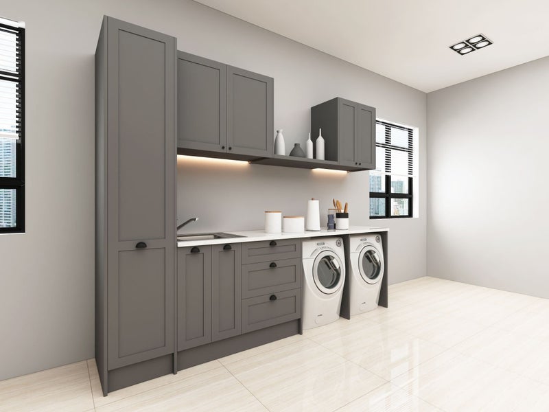 Complete Shaker style LAUNDRY cabinets and Engineered stone Benchtops (Slate E) Carousel 2