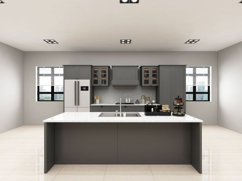 Complete Shaker style kitchen cabinets and Engineered stone Benchtops (Slate F) Carousel 1