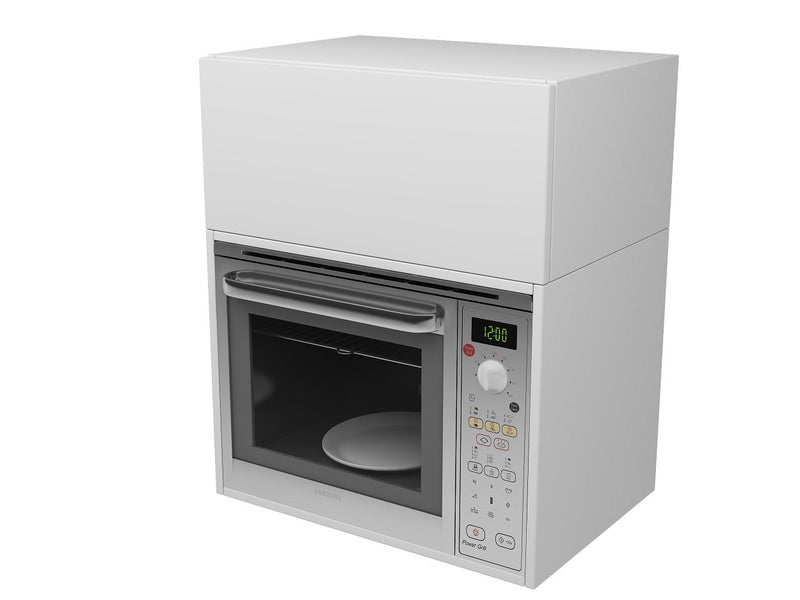 Wall Microwave Unit 600mm Wide, Kitchen Cabinet Flat Pack Carousel 2