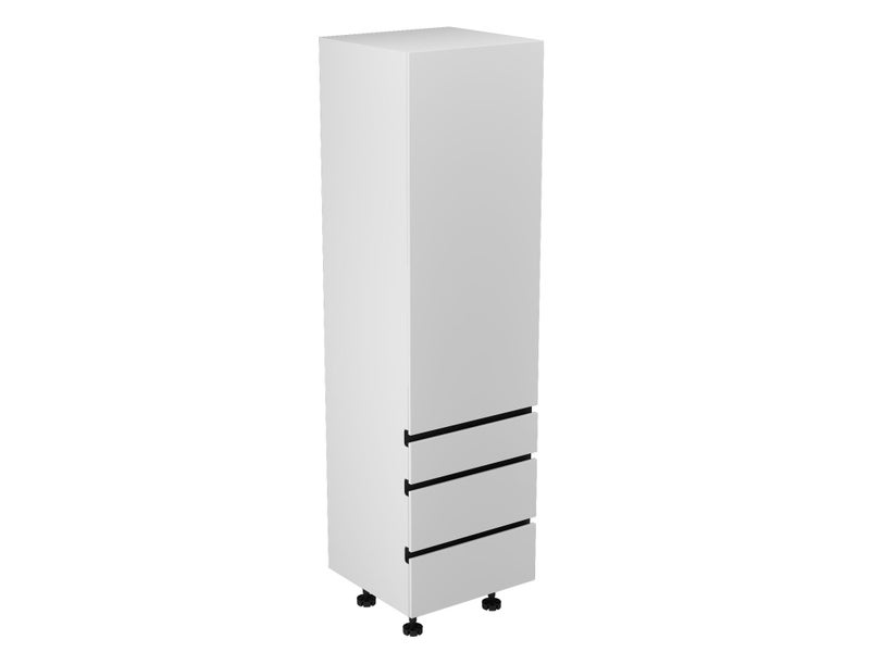 600mm Handle-less Pantry with 3 Drawers – Flat Pack Kitchen Cabinet Carousel 2