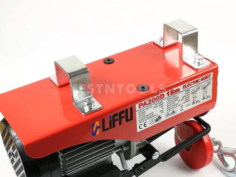 Liffu Electric Hoist 230V Wire Rope 18m 200Kg PA200 With Remote Control Carousel 2