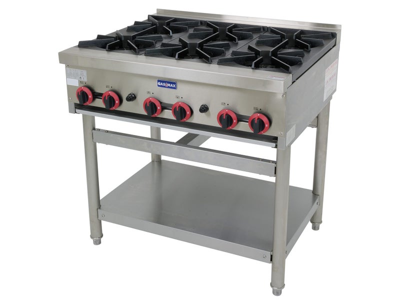 6 Burner ULPG Gas Cooktop Stove Hob - Commercial Kitchen Ranges & Stoves + Stand Carousel 1