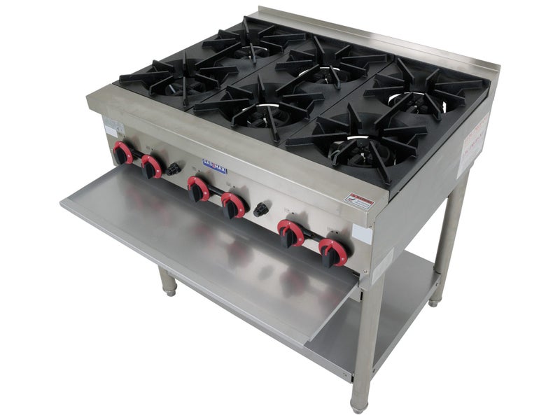 6 Burner ULPG Gas Cooktop Stove Hob - Commercial Kitchen Ranges & Stoves + Stand Carousel 3