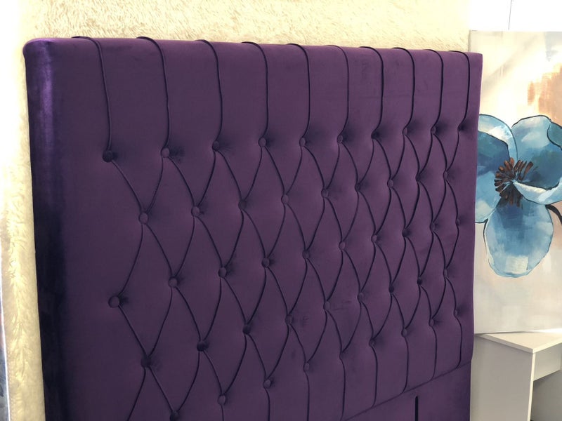 Chicago SuperKing Headboard French Style Purple Velvet $399 Carousel 4