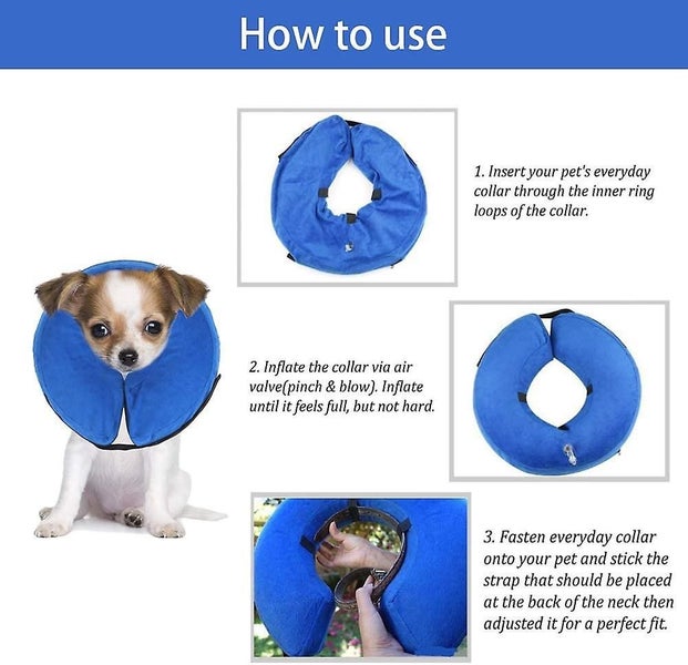 Inflatable Dog Cone Neck Collar For After Surgery Soft Dog Cones Protective Pet Carousel 4