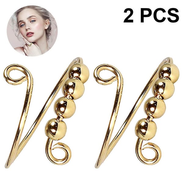 2pc's Finger Ring Open Single Coil Spiral Pearls Free Adjustable Knitting Carousel 1