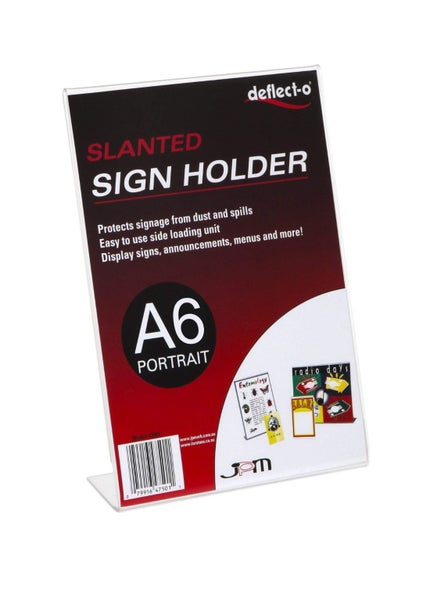 A6 Menu / Sign Holder Slanted Portrait Carousel 1