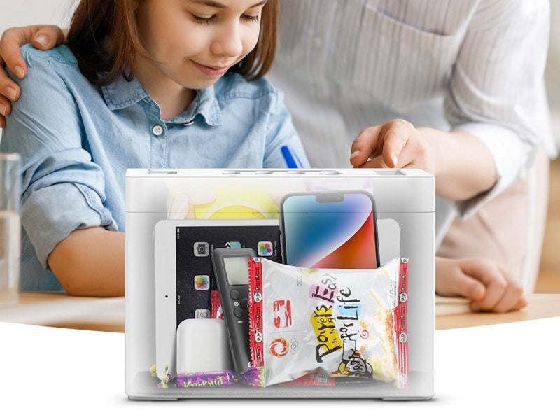 Metal Timed Lock Box Self-Control Phone Box Timer Locker with Display Carousel 7