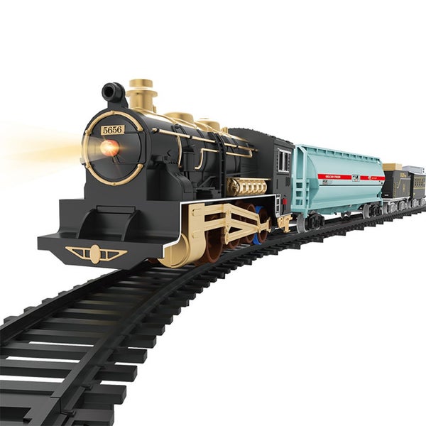 Toy Train Set Electric Train Toys with Lights and Sounds Christmas Railway Model Carousel 2