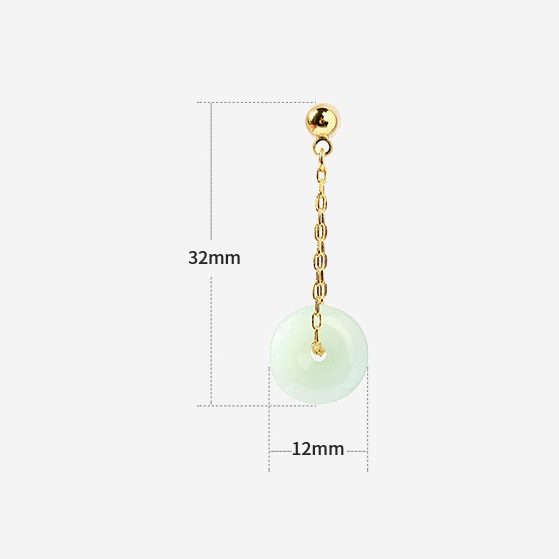 *$1 res* Retro Ethnic Enamel Round Earrings w Light-green Stone in Gold Chain Carousel 2