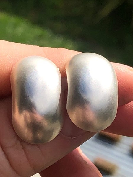 Awesome Sterling Silver Bean Shaped Earrings - 194 Carousel 1